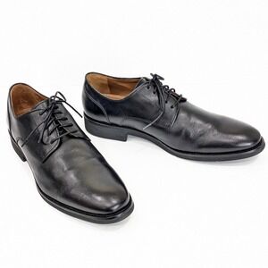 Johnston & Murphy Leather Oxfords Men's 11.5M Carlson Plain Toe Black 20-3917